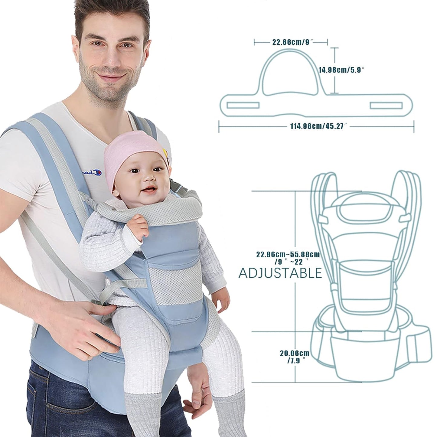Babytrage 6 in 1 Tragetuch Baby Neugeborene – Ergonomisch