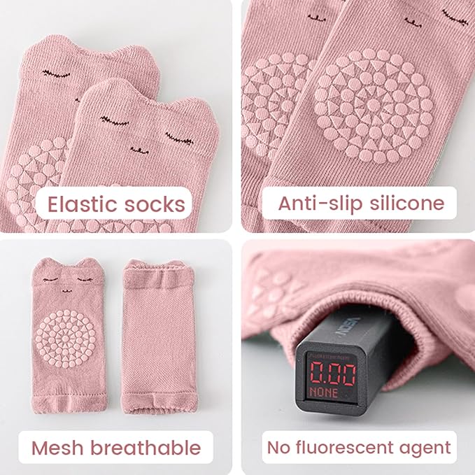 HUTRADE 3 Pairs of Knee Pads and Baby Socks Set Non-Slip