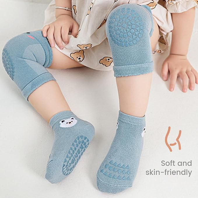 HUTRADE 3 Pairs of Knee Pads and Baby Socks Set Non-Slip
