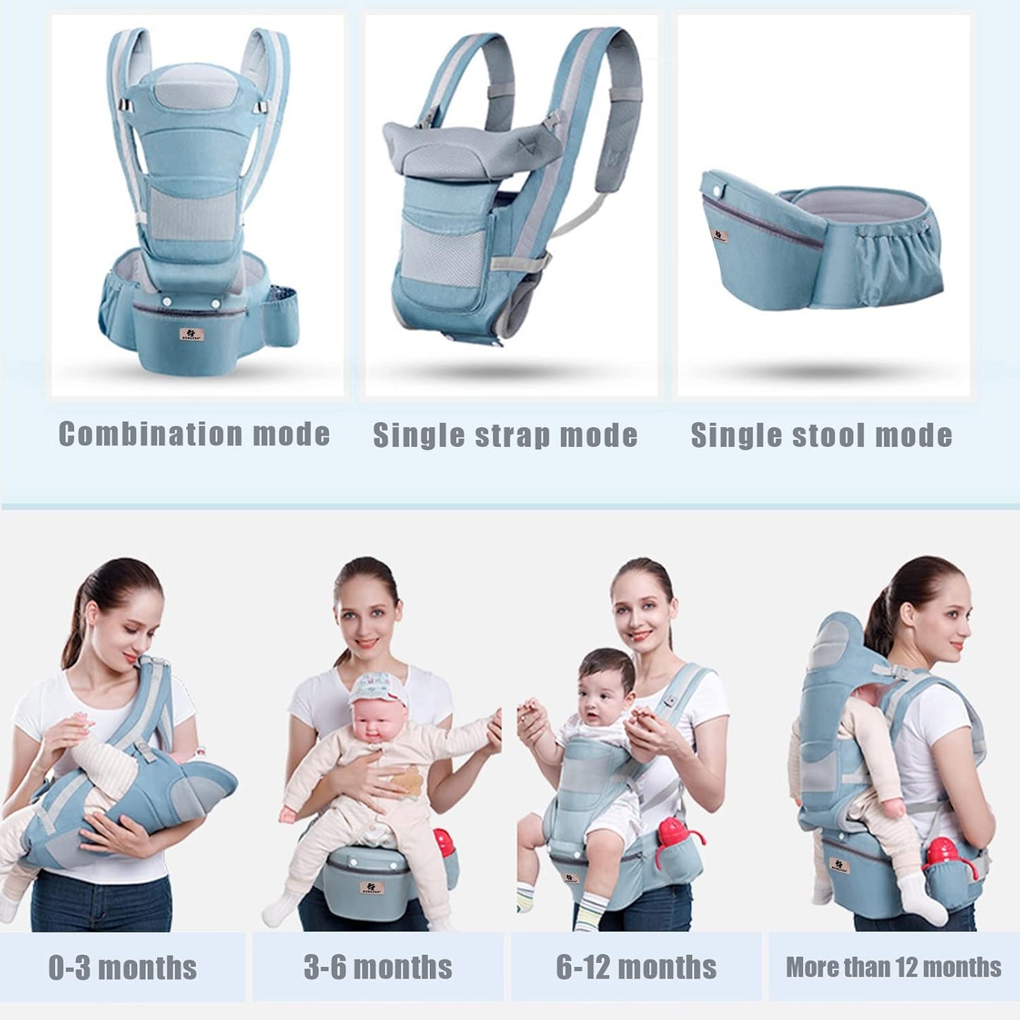 Babytrage 6 in 1 Tragetuch Baby Neugeborene – Ergonomisch