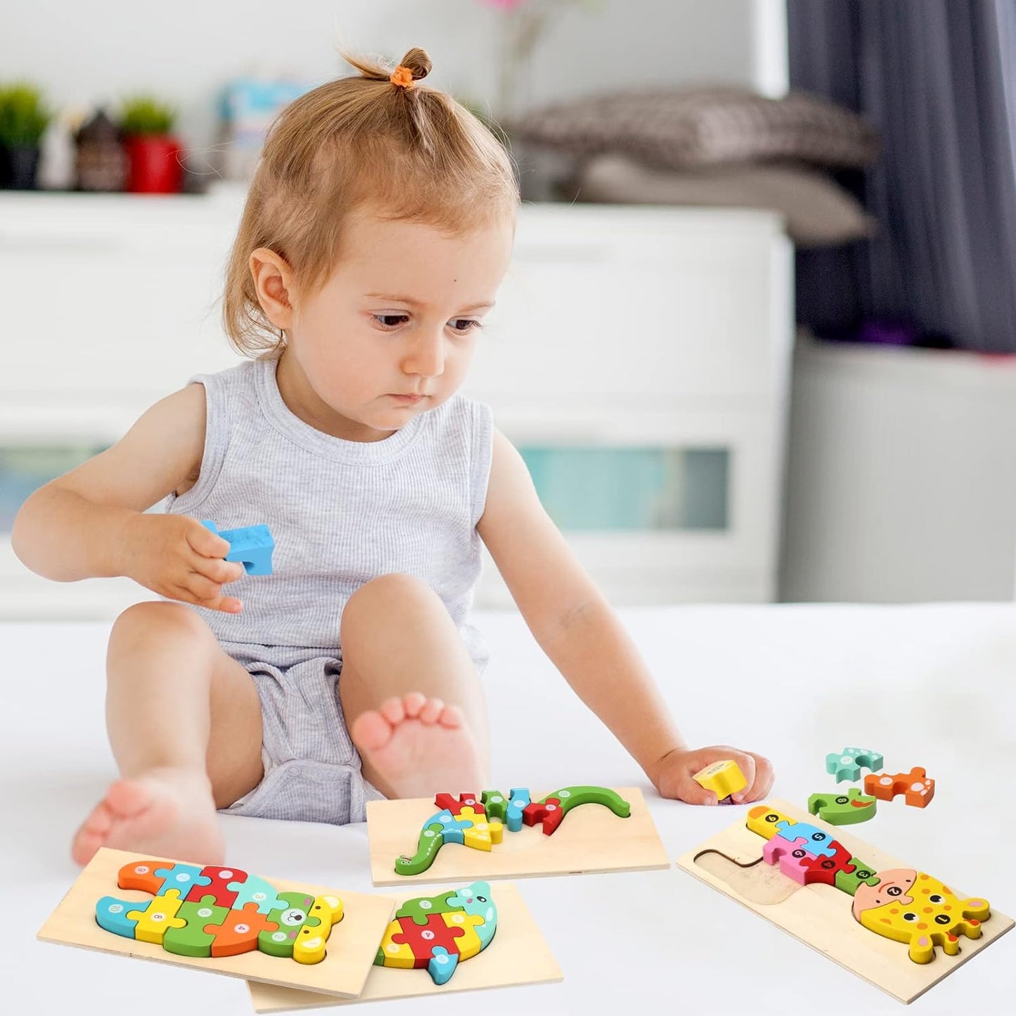 Holzpuzzle für Kleinkinder von 1-3 Jahren