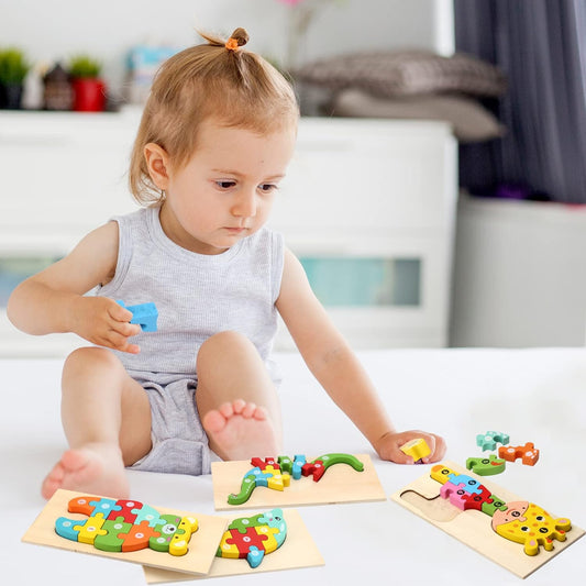 Holzpuzzle für Kleinkinder von 1-3 Jahren